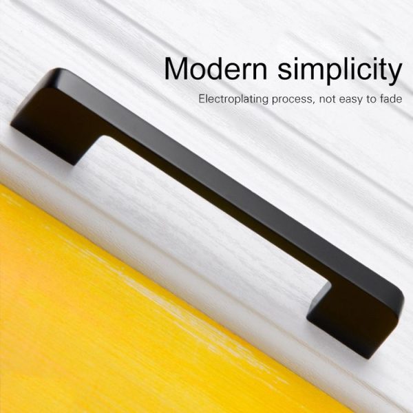 5 PCS 6613-96 Simple Cabinet Door Handle Drawer Wardrobe Zinc Alloy Handle (Black Red) - Image 5