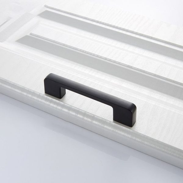 5 PCS 6613-96 Simple Cabinet Door Handle Drawer Wardrobe Zinc Alloy Handle (Black) - Image 2