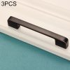 3 PCS 6613-160 Simple Cabinet Door Handle Drawer Wardrobe Zinc Alloy Handle (Black Red)