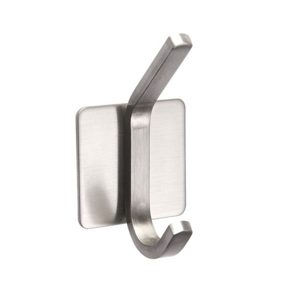 Stainless Steel Long Tailed Clothes Hook Bathroom Non-perforated Storage Rack - Image 2
