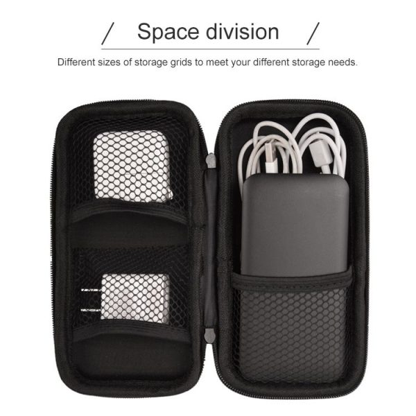 Multi-function Travel Mobile Power Earphone Electronic Product Storage Box Protective Bag (Black) - Image 4