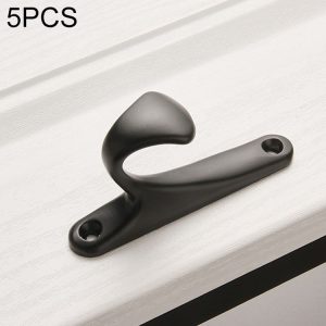 5 PCS Hook-01 Aluminum Alloy Wall Hanging Key Receiving Hanging Hook (Black)