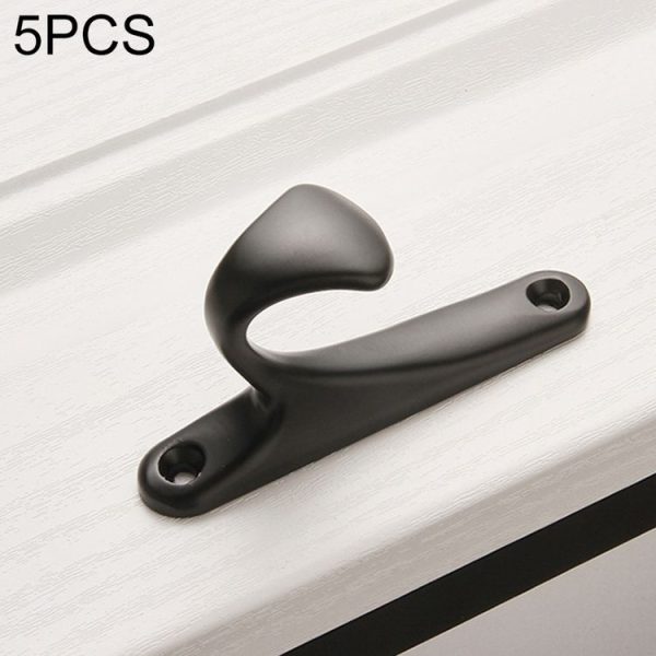 5 PCS Hook-01 Aluminum Alloy Wall Hanging Key Receiving Hanging Hook (Black)