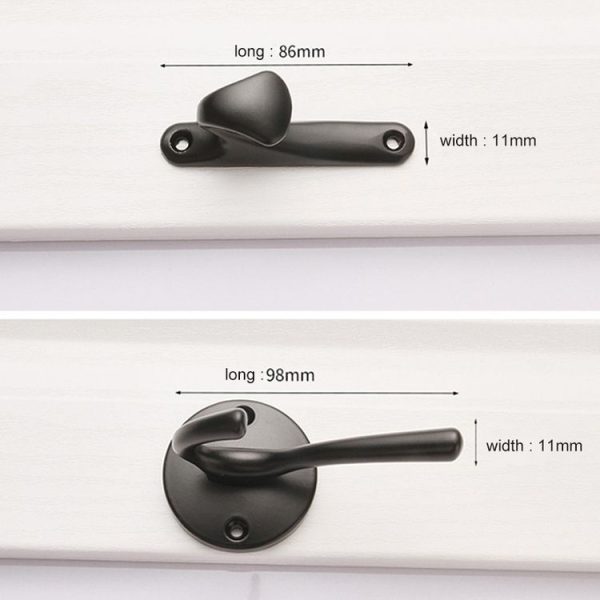 5 PCS Hook-01 Aluminum Alloy Wall Hanging Key Receiving Hanging Hook (Black) - Image 3
