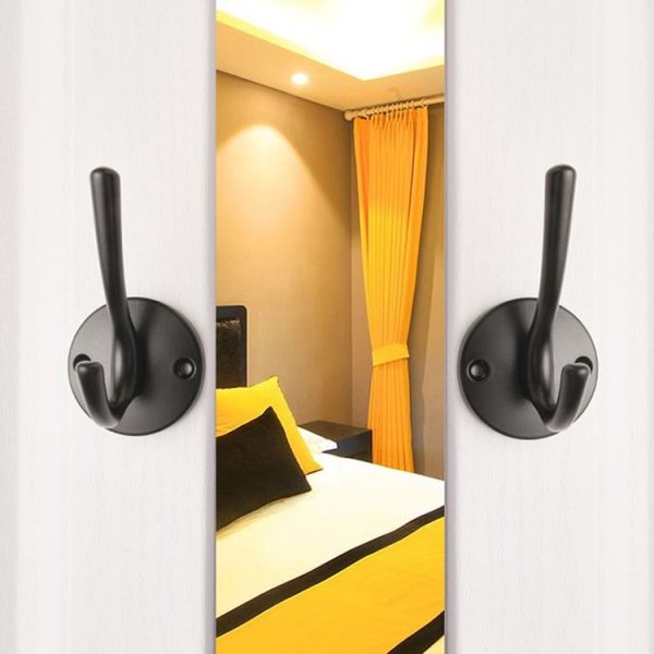2 PCS Hook-02 Aluminum Alloy Wall Hanging Key Receiving Hanging Hook (Black) - Image 2