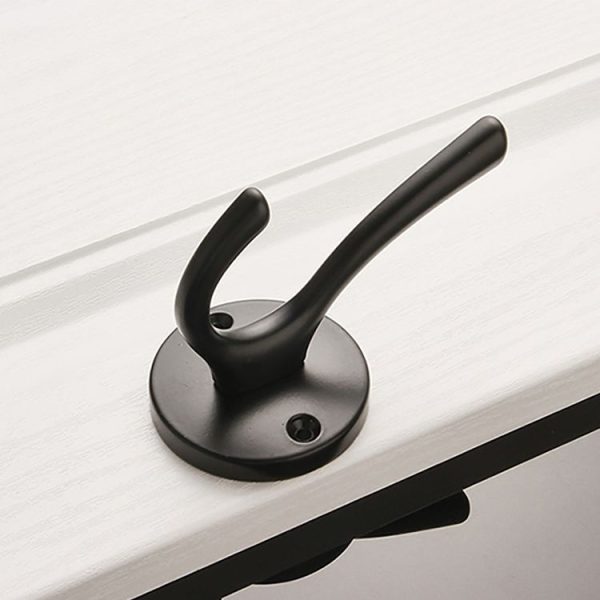 2 PCS Hook-02 Aluminum Alloy Wall Hanging Key Receiving Hanging Hook (Black) - Image 6