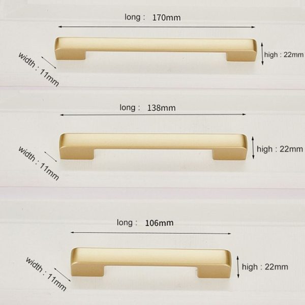 5 PCS 6613_96 Zinc Alloy Closet Cabinet Handle Pitch: 96mm (Gold) - Image 3