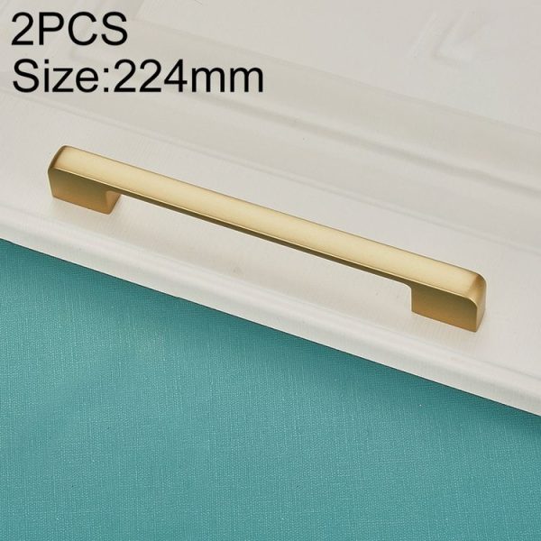 2 PCS 6613_224 Zinc Alloy Closet Cabinet Handle Pitch: 224mm (Gold)