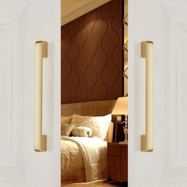 2 PCS 6613_224 Zinc Alloy Closet Cabinet Handle Pitch: 224mm (Gold) - Image 6
