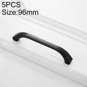 5 PCS 4003_96 Stainless Steel Closet Cabinet Handle Pitch: 96mm (Black)