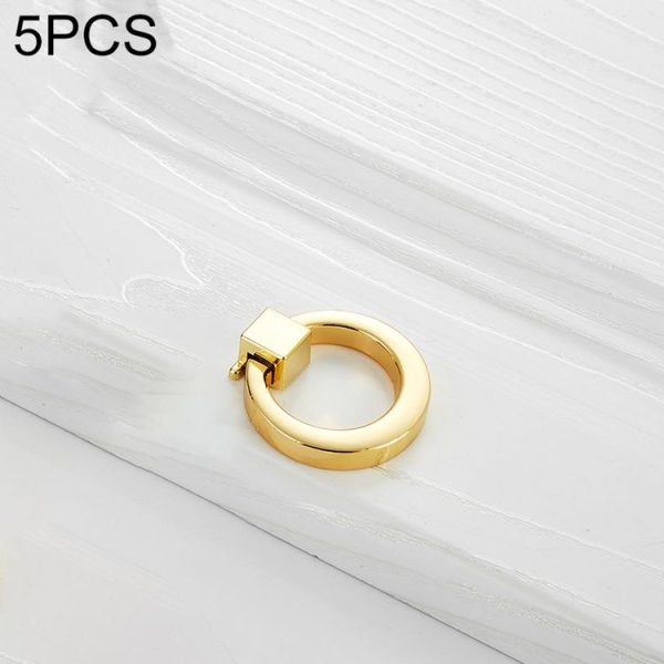 5 PCS 4201 Stainless Steel Single Hole Closet Cabinet Handle (Gold)