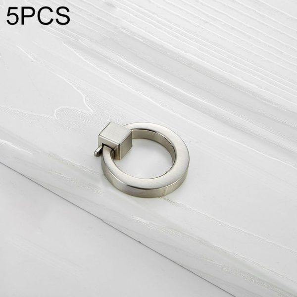 5 PCS 4201 Stainless Steel Single Hole Closet Cabinet Handle (Silver)