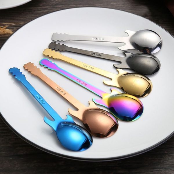 Creative Stainless Steel Guitar Shape Coffee Spoon Mixing Spoon (Colour) - Image 10