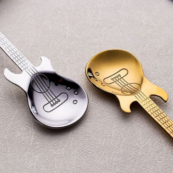 Creative Stainless Steel Guitar Shape Coffee Spoon Mixing Spoon (Colour) - Image 7