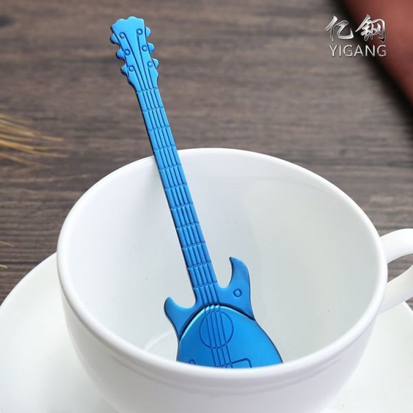 Creative Stainless Steel Guitar Shape Coffee Spoon Mixing Spoon (Colour) - Image 8