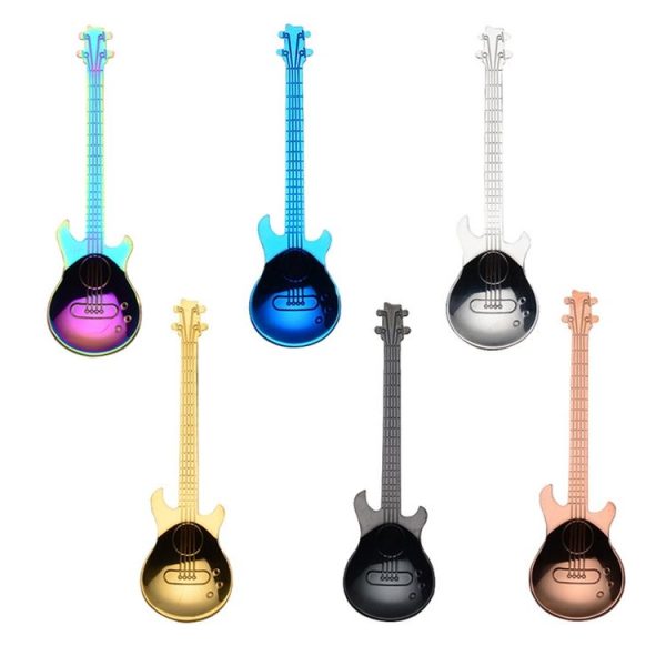 Creative Stainless Steel Guitar Shape Coffee Spoon Mixing Spoon (Colour) - Image 9