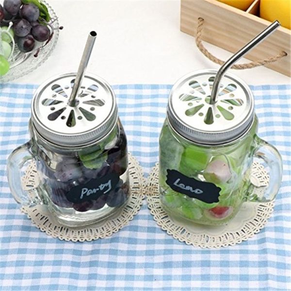 4pcs Reusable Stainless Steel Drinking Straw + Cleaner Brush Set Kit, 215*8mm (Black) - Image 8