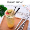 5pcs Reusable Stainless Steel Straight Drinking Straw + Cleaner Brush Set Kit, 266*6mm (Gold) - Image 10