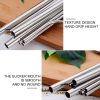 5pcs Reusable Stainless Steel Straight Drinking Straw + Cleaner Brush Set Kit, 266*6mm (Gold) - Image 8