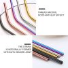 5pcs Reusable Stainless Steel Straight Drinking Straw + Cleaner Brush Set Kit, 266*6mm (Gold) - Image 9