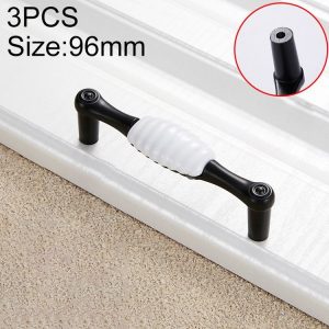 3 PCS 5002_96 Black and White Ceramic Closet Cabinet Handle Pitch: 96mm