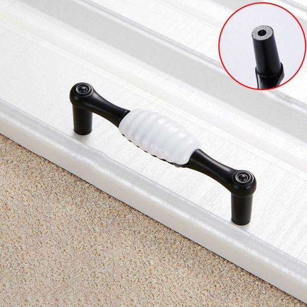 3 PCS 5002_96 Black and White Ceramic Closet Cabinet Handle Pitch: 96mm - Image 2