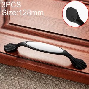 3 PCS 5026_128 Black and White Ceramic Closet Cabinet Handle Pitch: 128mm