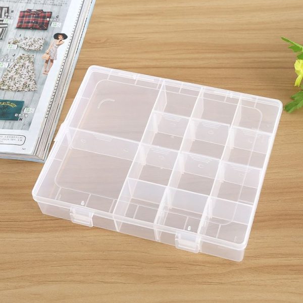 Plastic Organizer Container Storage Box 14 Slots Adjustable Divider Removable Grid Compartment for Jewelry Earring Fishing Hook Small Accessories - Image 2