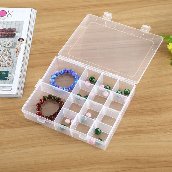 Plastic Organizer Container Storage Box 14 Slots Adjustable Divider Removable Grid Compartment for Jewelry Earring Fishing Hook Small Accessories - Image 3