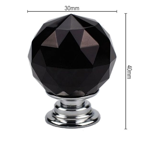 30mm K9 Plated Transparent Glass Crystal Spherical Single Hole Drawer Handle (Lake Blue) - Image 3
