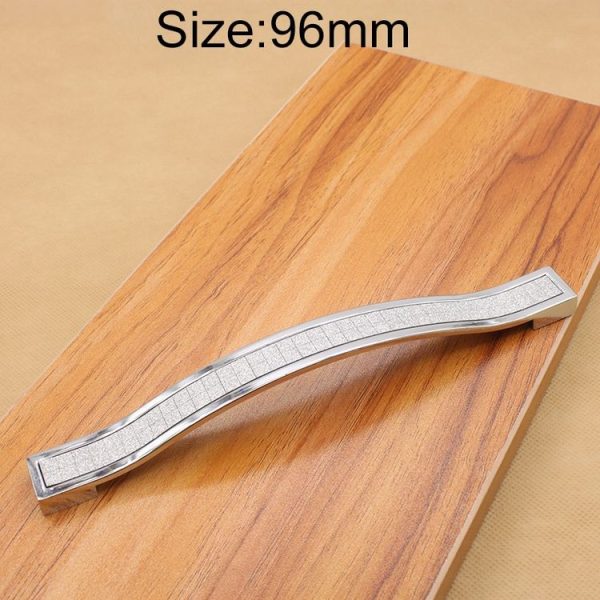 Crystal Color Diamond Modern Wardrobe Door Cabinet Wine Cabinet Fashion Drawer Handle, Hole Distance: 96mm (White)