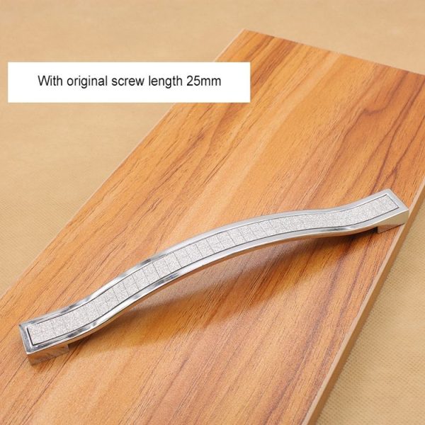Crystal Color Diamond Modern Wardrobe Door Cabinet Wine Cabinet Fashion Drawer Handle, Hole Distance: 96mm (White) - Image 2