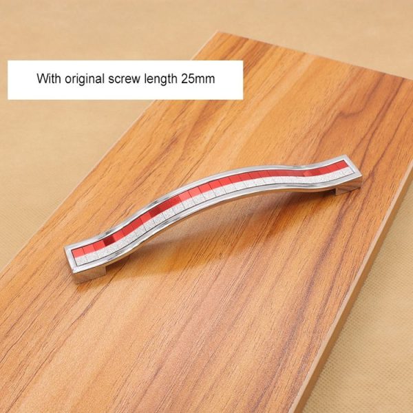 Crystal Color Diamond Modern Wardrobe Door Cabinet Wine Cabinet Fashion Drawer Handle, Hole Distance: 160mm (Red) - Image 2
