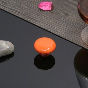 32mm Modern Literary Color Glazed Ceramic Cabinet Drawer Handle (Orange)