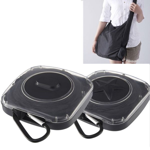 Creative Rotating Foldable Shopping Storage Bag Portable Large Capacity Eco-friendly Nylon Storage Bag, Random Pattern Delivery (Transparent)