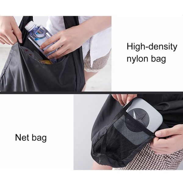 Creative Rotating Foldable Shopping Storage Bag Portable Large Capacity Eco-friendly Nylon Storage Bag, Random Pattern Delivery (Transparent) - Image 3