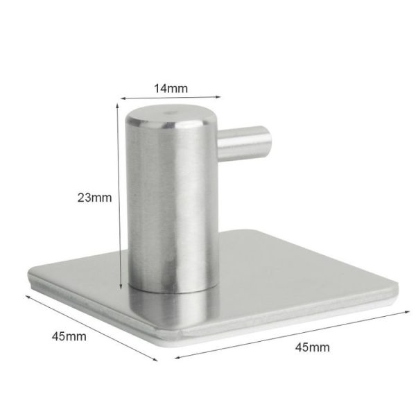 Stainless Steel Cylinder Hanger Bathroom Non-perforated Storage Clothes Hook, Size: 14mm (Silver) - Image 3