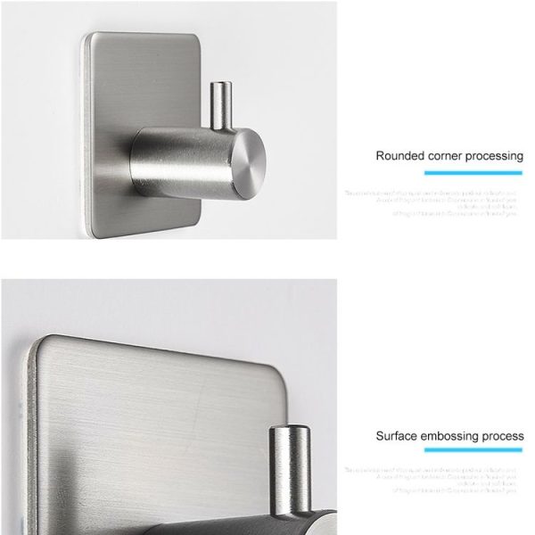 Stainless Steel Cylinder Hanger Bathroom Non-perforated Storage Clothes Hook, Size: 14mm (Silver) - Image 5