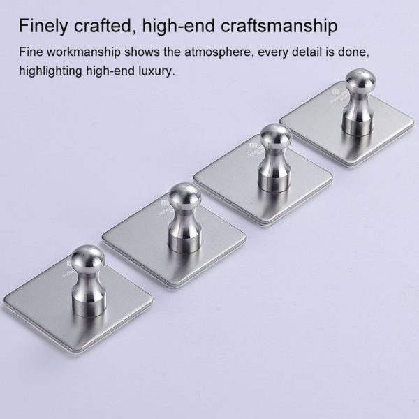 MYD-1034 Stainless Steel Hanger Bathroom Non-perforated Storage Clothes Hook - Image 3