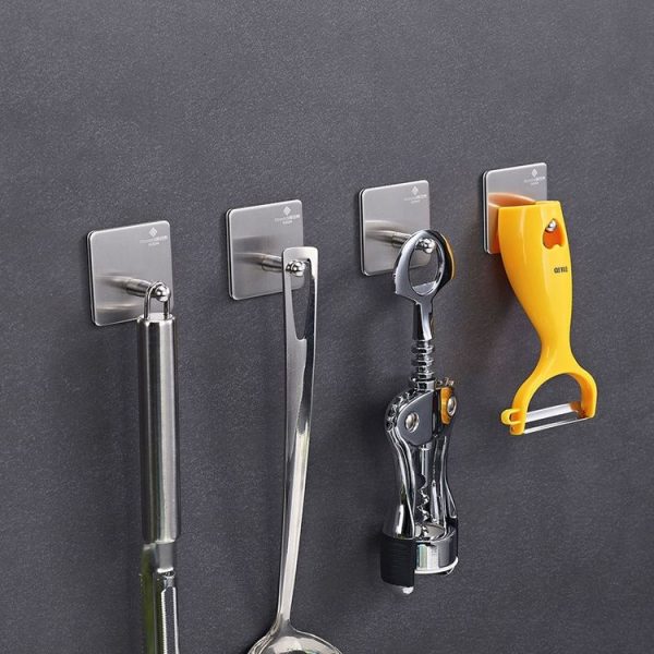 MYD-1034 Stainless Steel Hanger Bathroom Non-perforated Storage Clothes Hook - Image 6