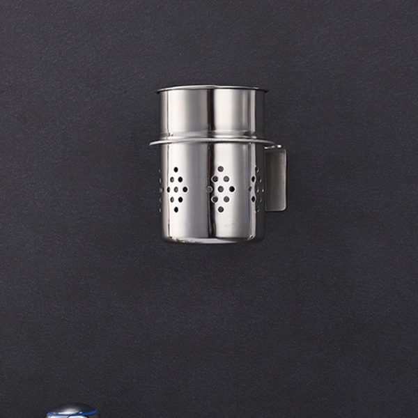 304 Stainless Steel Chopsticks Barrel Multi-function Kitchen Punching-free Wall-mounted Holder Storage Rack - Image 2