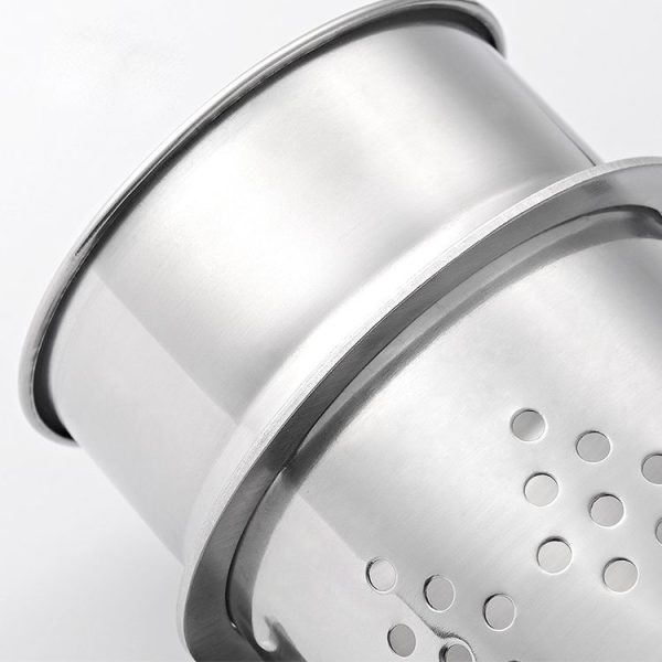 304 Stainless Steel Chopsticks Barrel Multi-function Kitchen Punching-free Wall-mounted Holder Storage Rack - Image 3