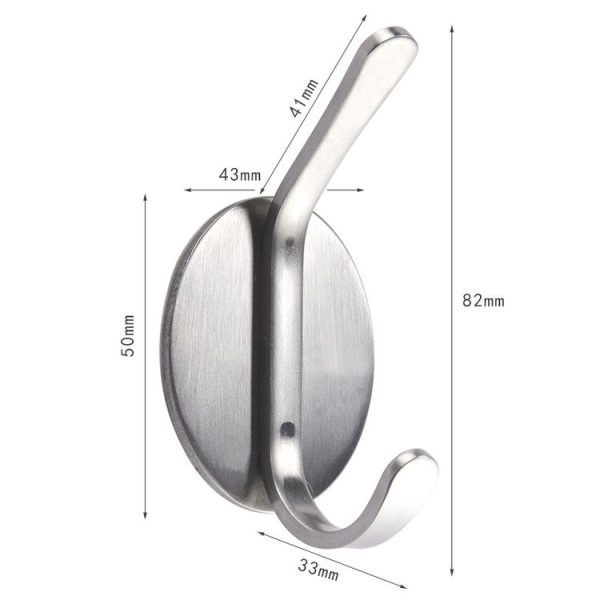 304 Stainless Steel Elliptical Hook Bathroom Non-perforated Storage Clothes Hanger - Image 2