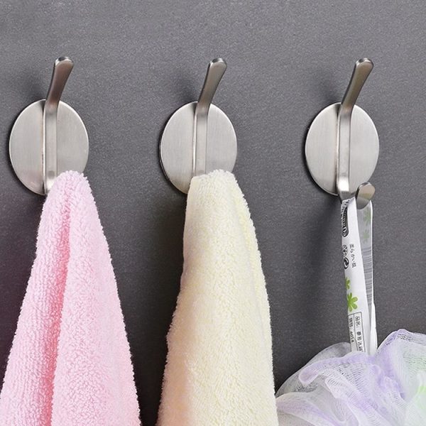 304 Stainless Steel Elliptical Hook Bathroom Non-perforated Storage Clothes Hanger - Image 5