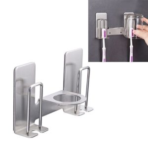 Stainless Steel Lovers Toothbrush Toothpaste Rack Bathroom Holder Storage Rack