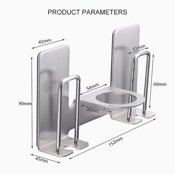 Stainless Steel Lovers Toothbrush Toothpaste Rack Bathroom Holder Storage Rack - Image 3