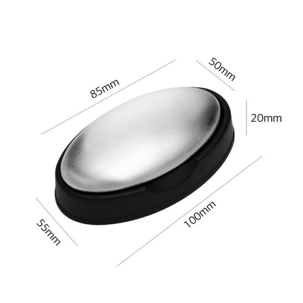 2 PCS Portable Cleaning Stainless Steel Oval Hand Soap Eliminating Odour Remover with Base, Random Style Delivery - Image 2
