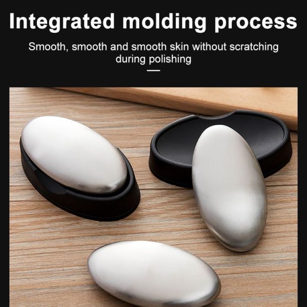 2 PCS Portable Cleaning Stainless Steel Oval Hand Soap Eliminating Odour Remover with Base, Random Style Delivery - Image 7
