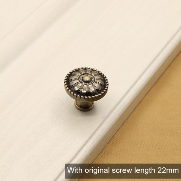 31mm 2808 Green Bronze Cabinet Wardrobe Door Drawer Vintage Zinc Alloy Solid Single Hole Handle - Image 2