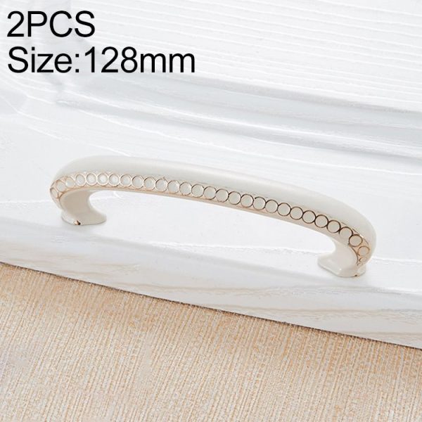 2 PCS 6061_128 Ivory Cabinet Wardrobe Handle